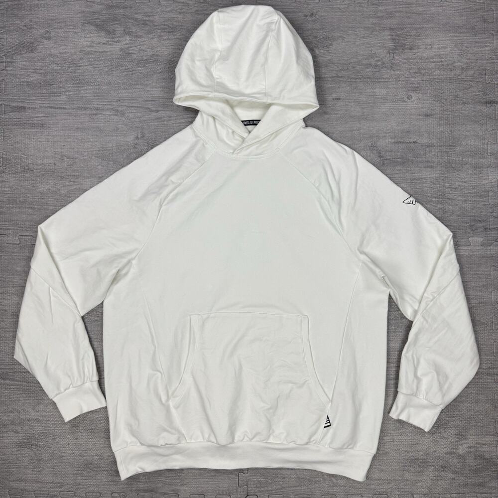 Paper Planes Men’s Solid Hoodie Size XXL White Streetwear Cotton Polyester EUC